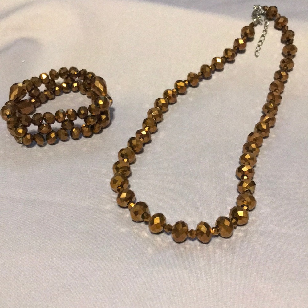 Chocolate beads necklace & bracelet